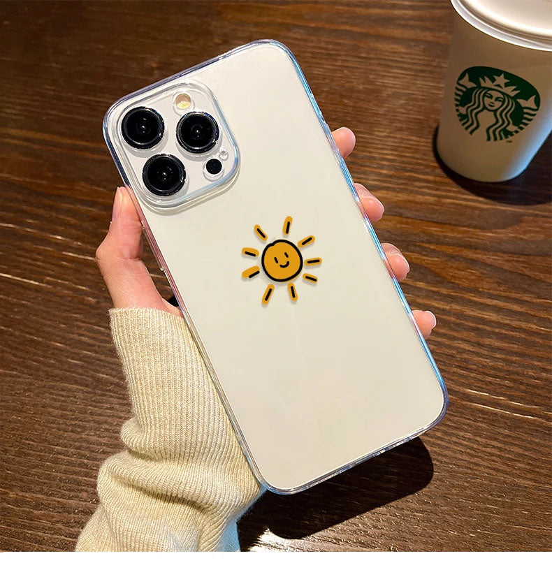 Moon & Sun Pair Semi Transparent Printed Cases