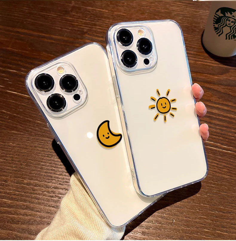 Moon & Sun Pair Semi Transparent Printed Cases