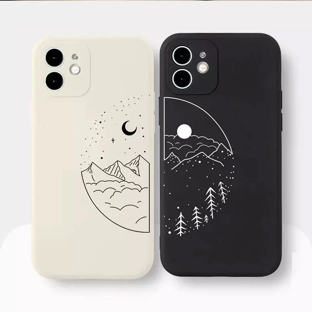Moon & Sun Drawing Printed Cases