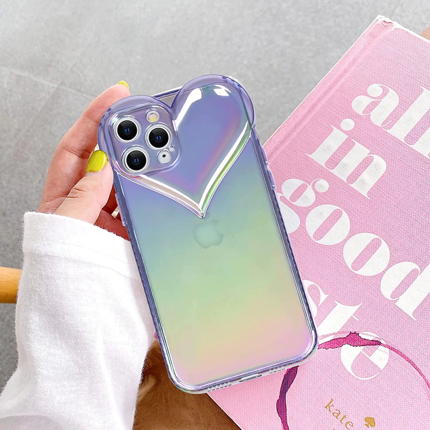 Heart Holographaic Case Soft Jelly Case
