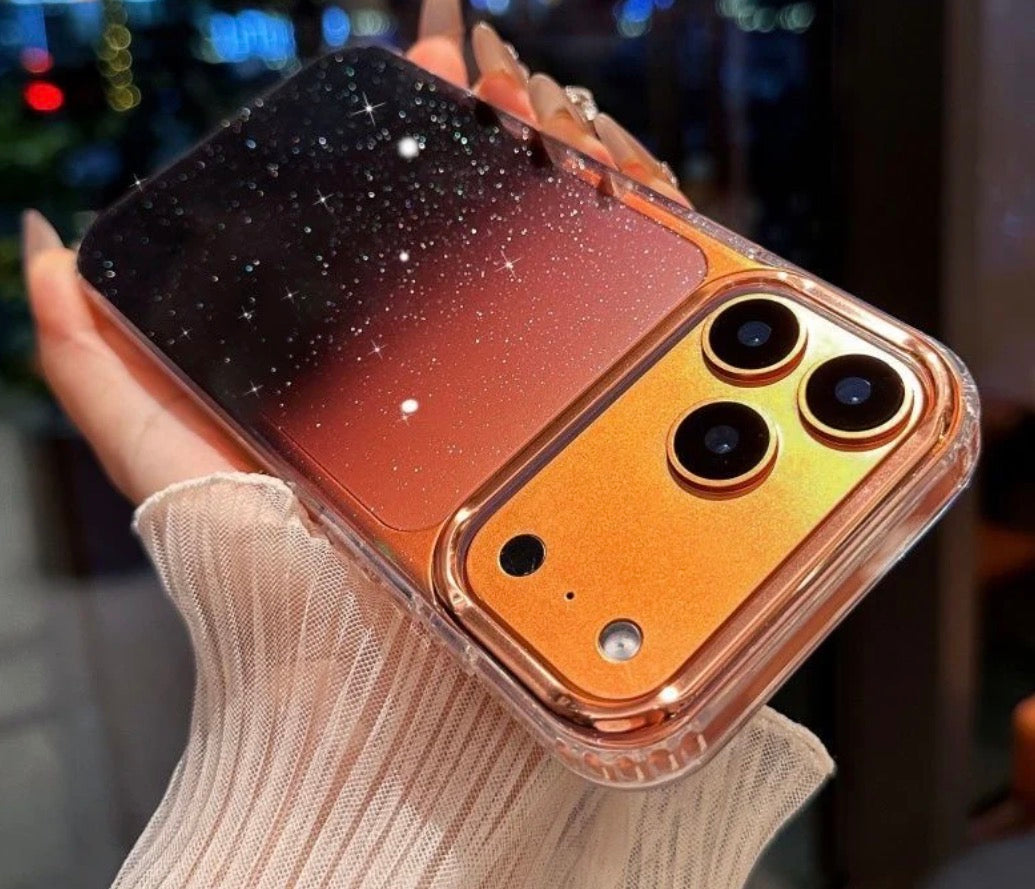 BLACK Transparent Crystal Shimmer Case