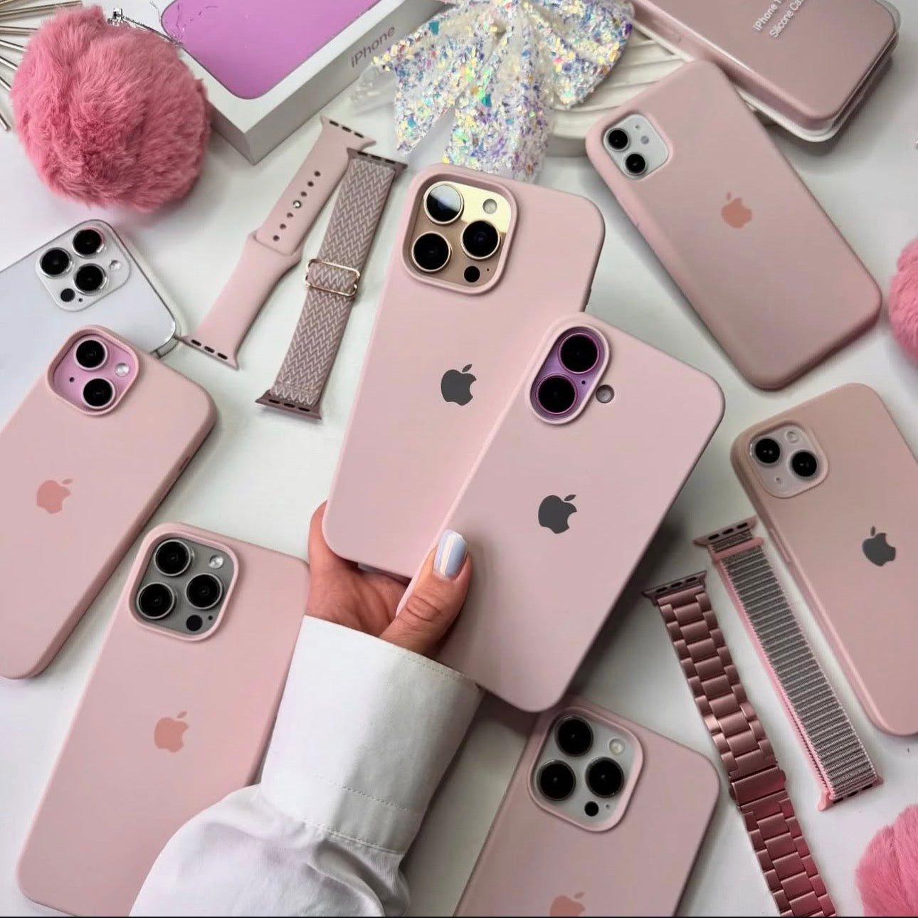 SAND PINK IPHONE SILICONE CASE.