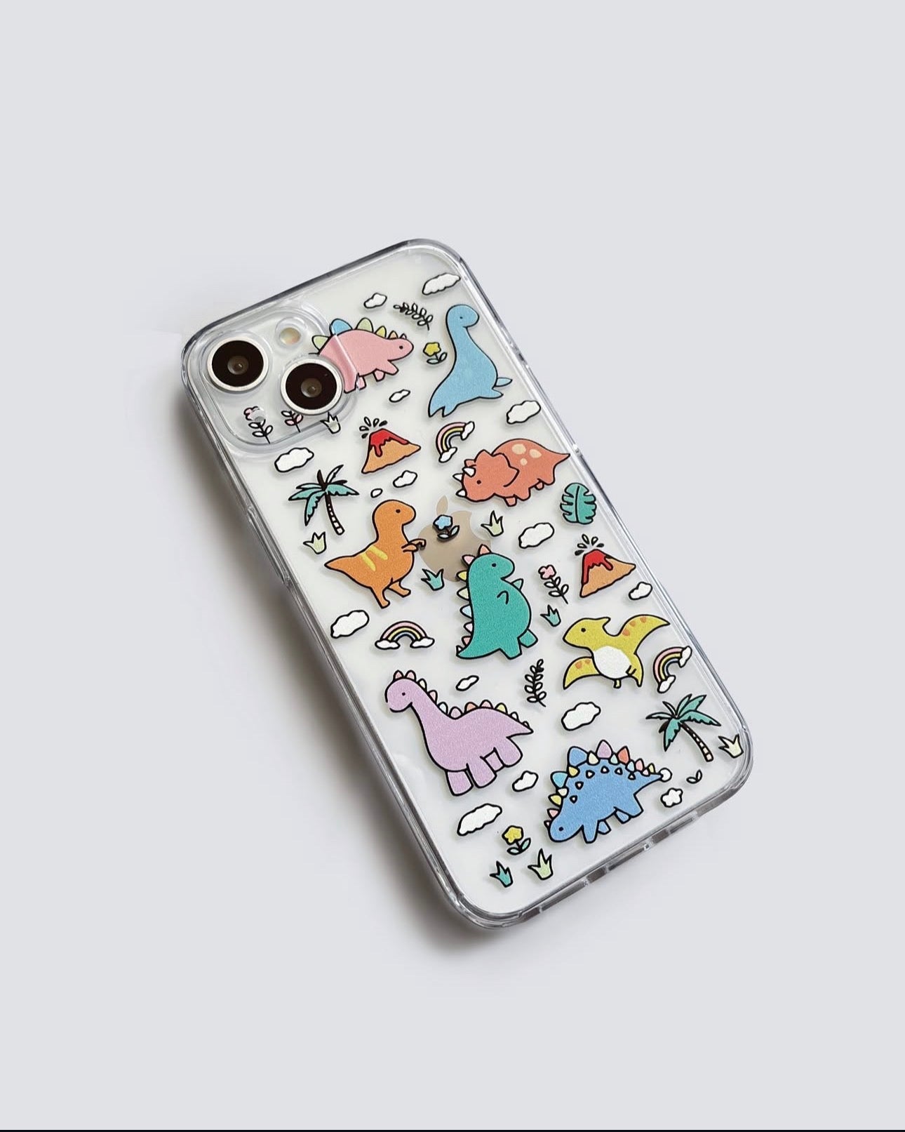 Mini Dino Semi Transparent Printed Phone Case