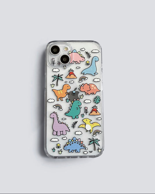 Mini Dino Semi Transparent Printed Phone Case