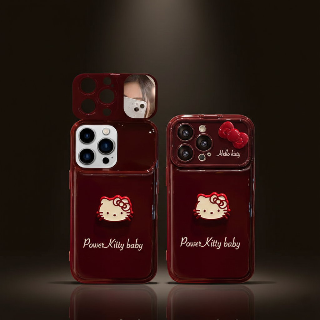 Ruby Kitty Mirror Case (IP 11 to 17 PM)