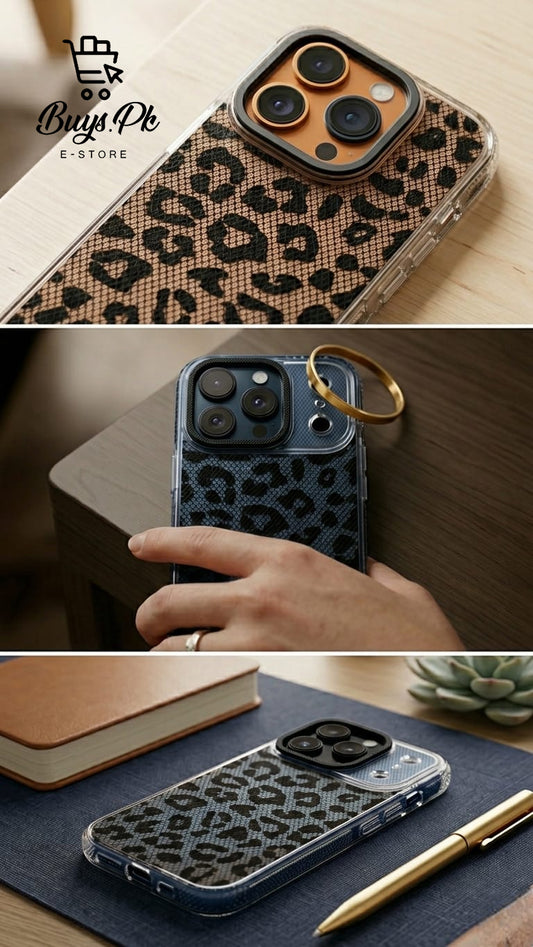 Mesh Leopard Case Semi Transparent