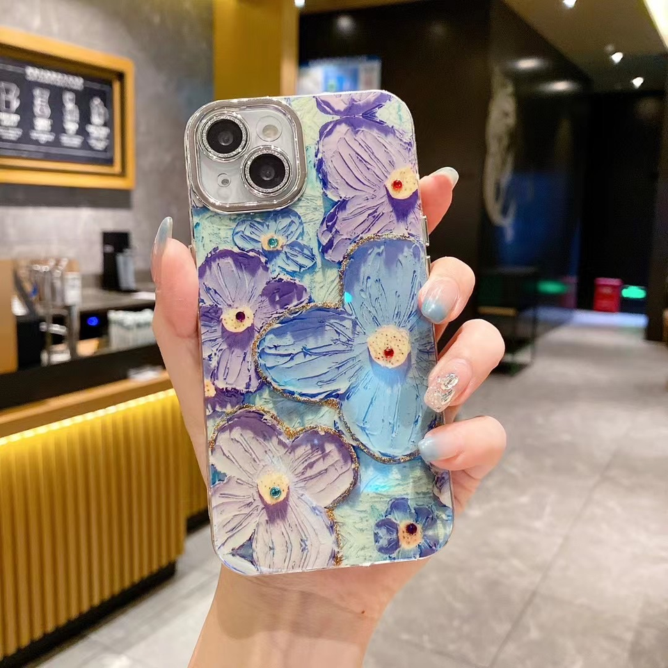 Blooms Floral iPhone Case w/ Crystal Lens Protector