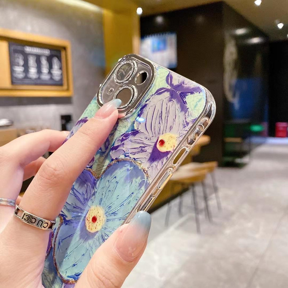 Blooms Floral iPhone Case w/ Crystal Lens Protector