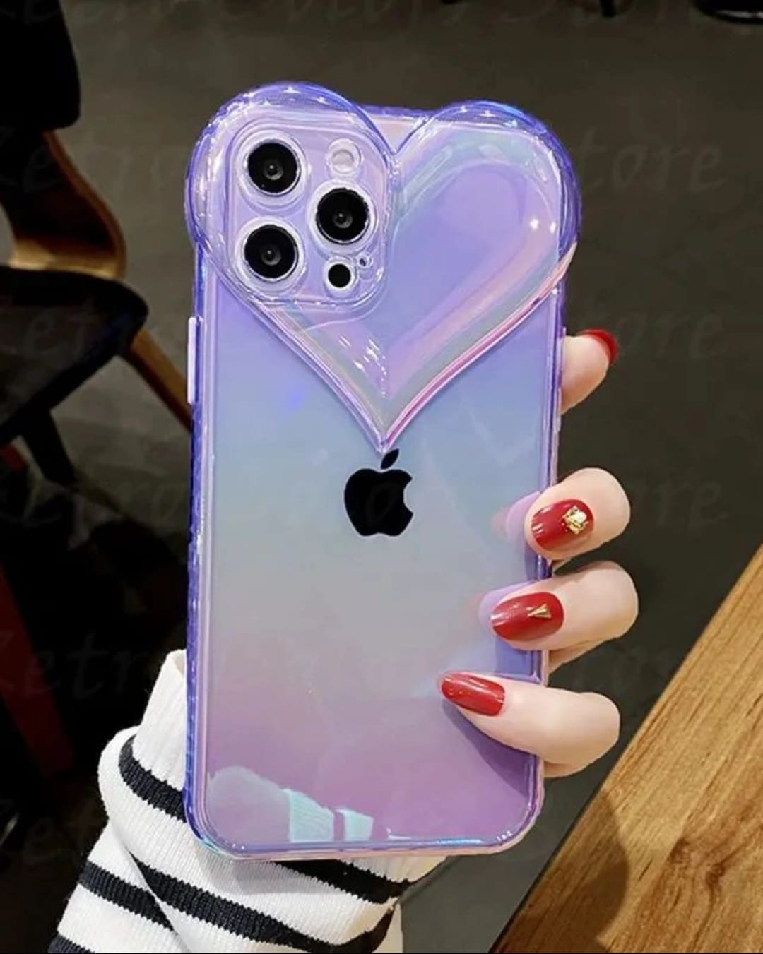 Heart Holographaic Case Soft Jelly Case