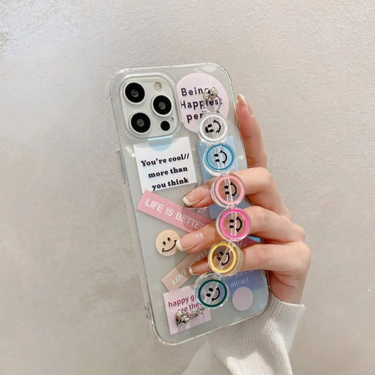 Emoji Chain Case with Chain Semi Transparent