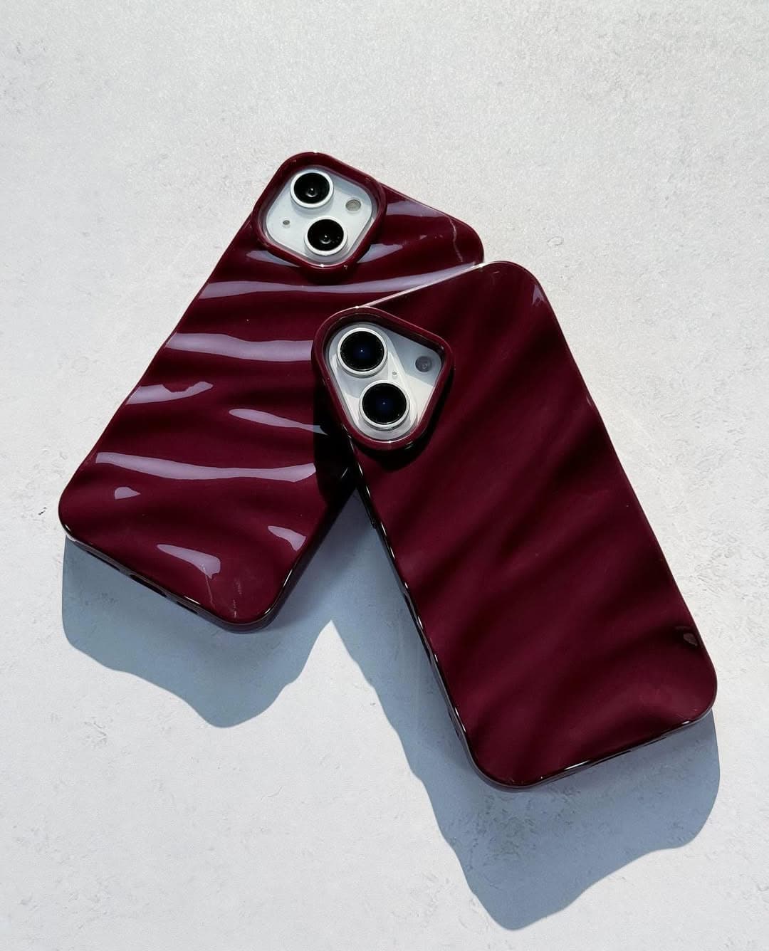 Cherry Burgundy Waves Phone Case Iphone 11 to 18 Pro Max