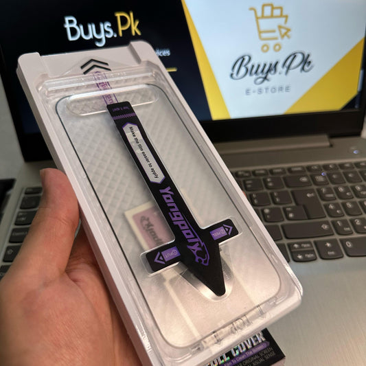 YONGPOLY For iPhone Models Only Tempered Glass Screen Protector Silk Printing Film with Dust-Proof Net