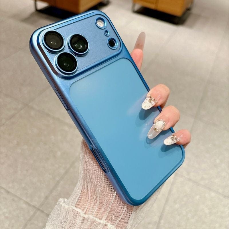 Luxury Frosted Translucent PC Phone Case Plating Frame Lens Film Protection 18 Series