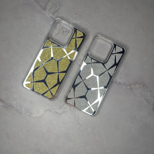 Cubic Style Glitter Mirror Case