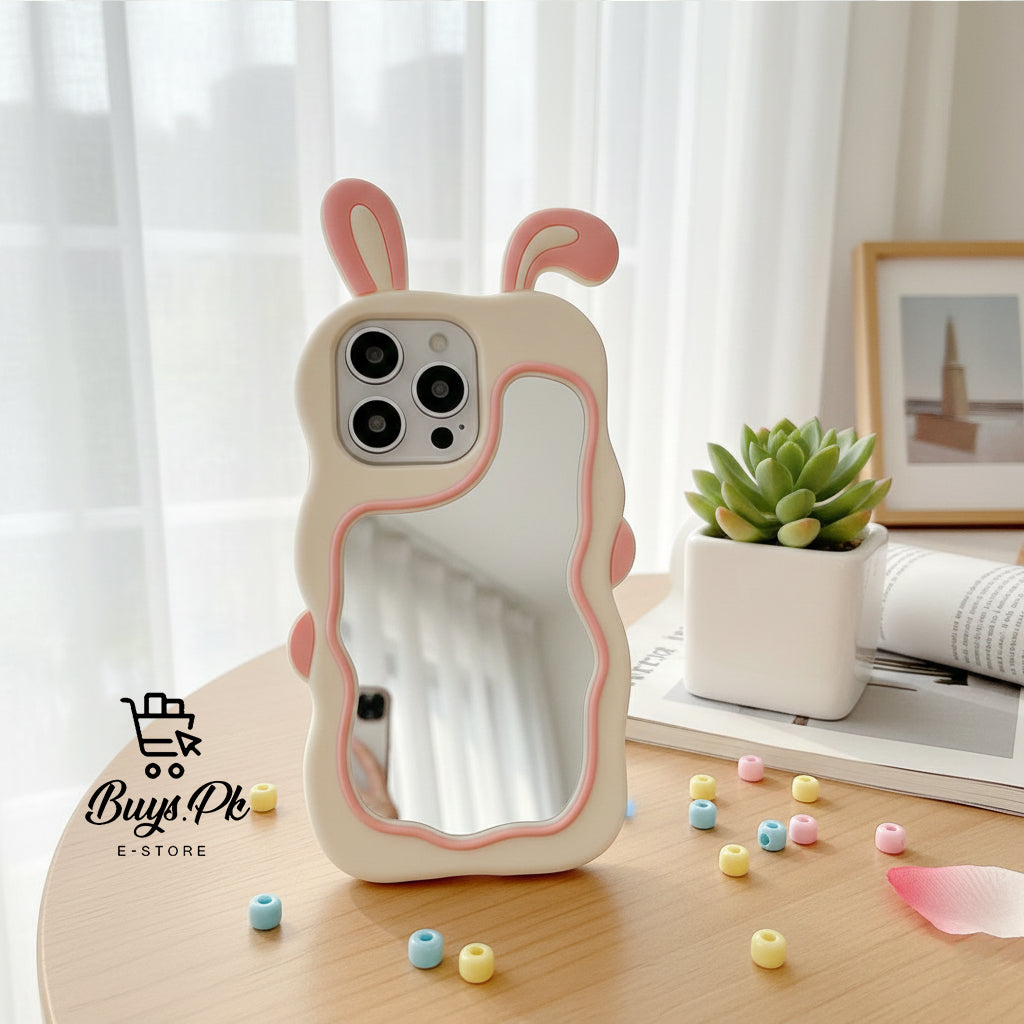 Bunny Mirror Case Iph 11 to 16 Pro Max