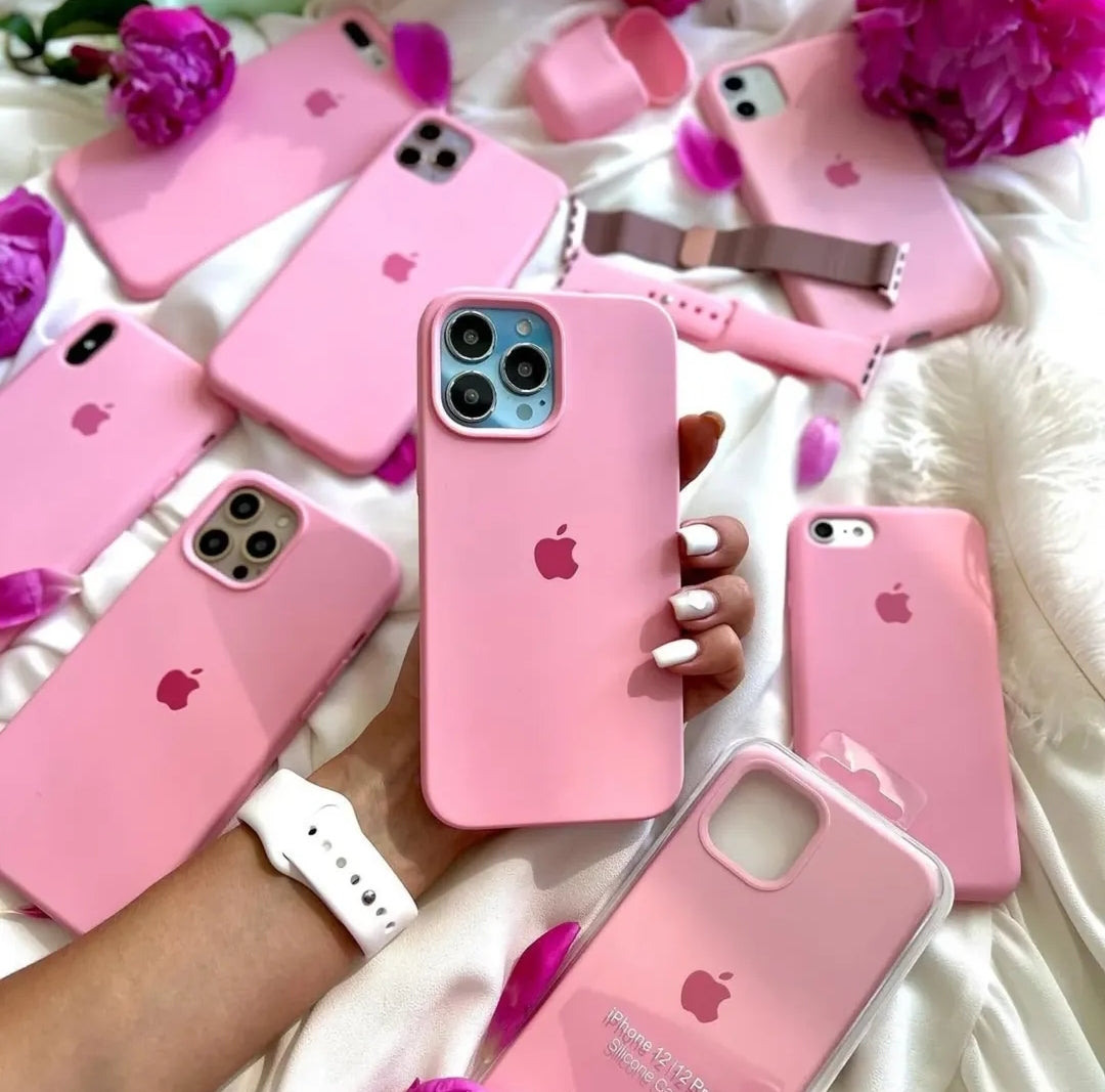IPHONE BABY PINK SILICONE CASE.