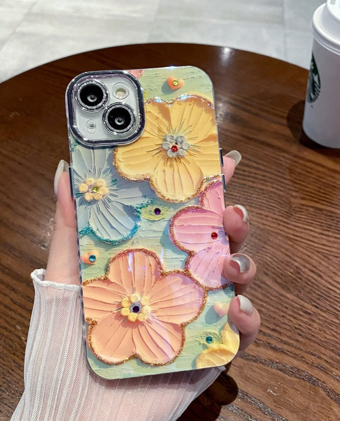 Blooms Floral iPhone Case w/ Crystal Lens Protector