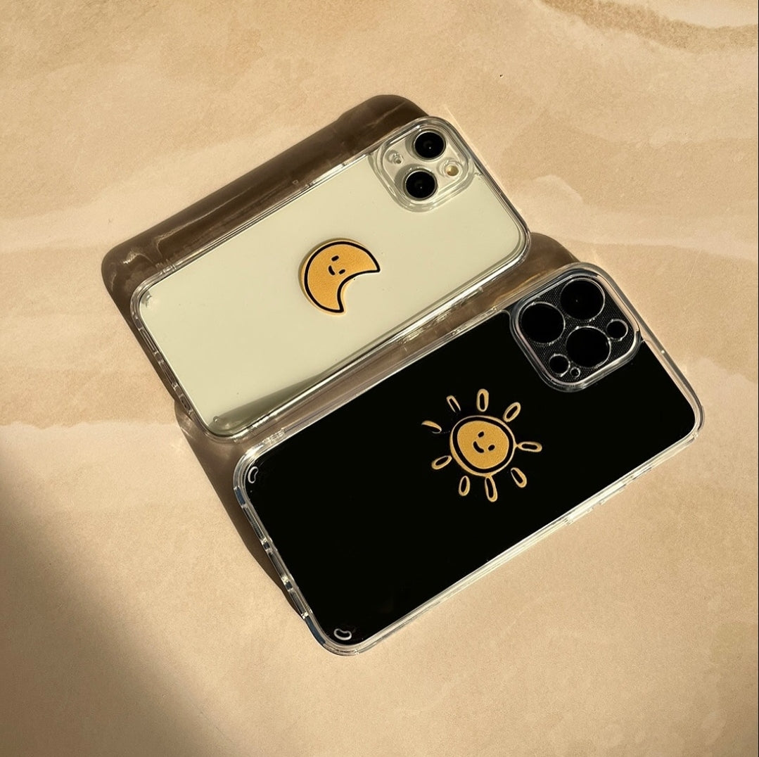 Moon & Sun Pair Semi Transparent Printed Cases