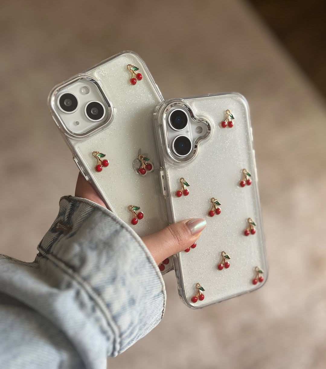 New Cherry 🍒 Shimmer Glittery Case