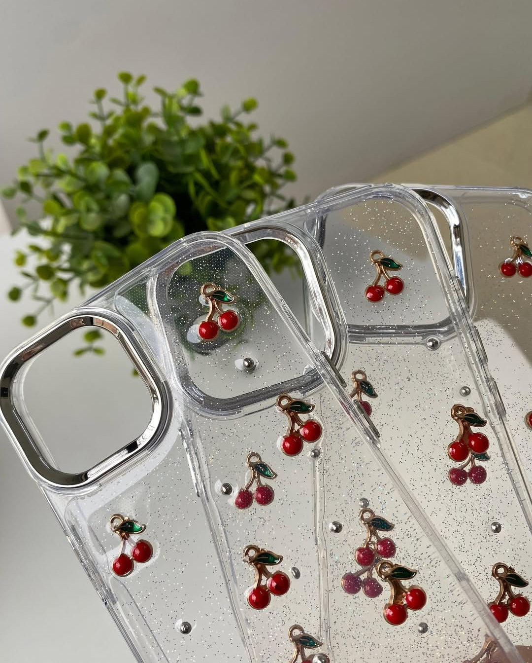 Cherry 🍒 Shimmer Glittery Case