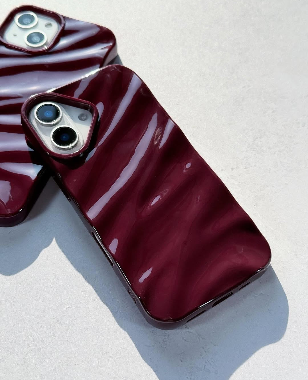 Cherry Burgundy Waves Phone Case Iphone 11 to 18 Pro Max