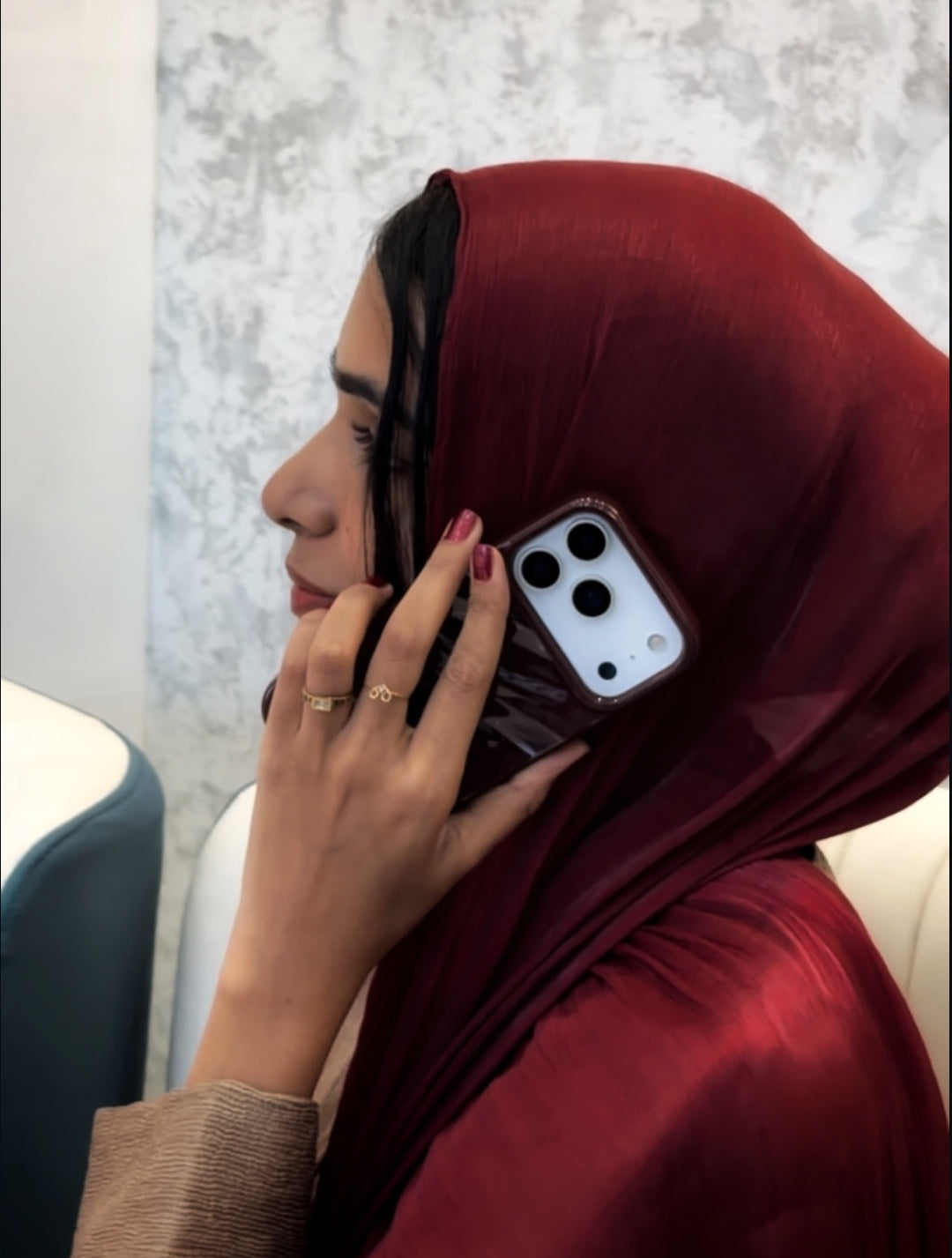 Cherry Burgundy Waves Phone Case Iphone 11 to 18 Pro Max