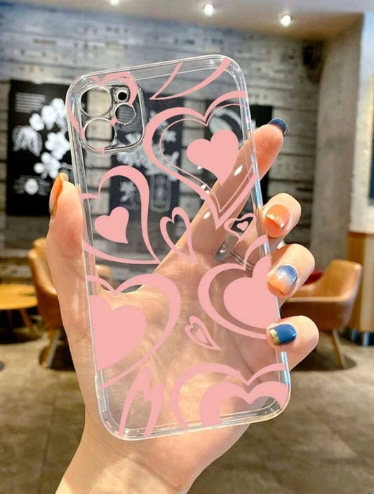Hearts Semi Transparent Printed CXT Phone Cases