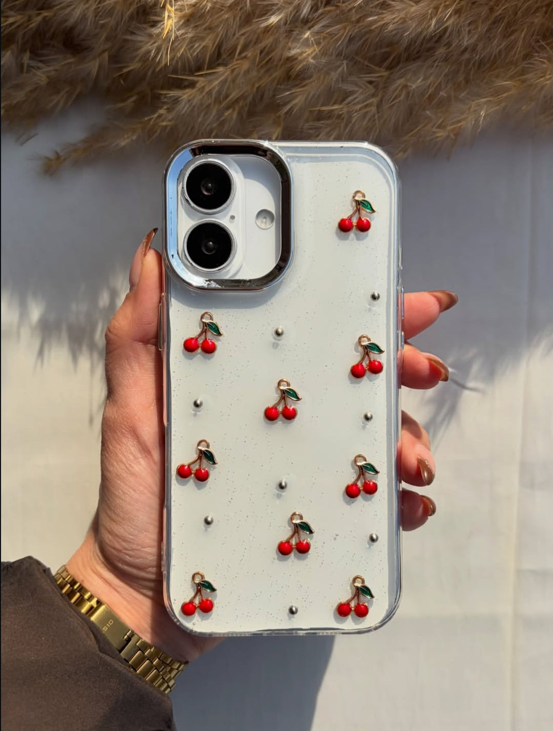 Cherry 🍒 Shimmer Glittery Case