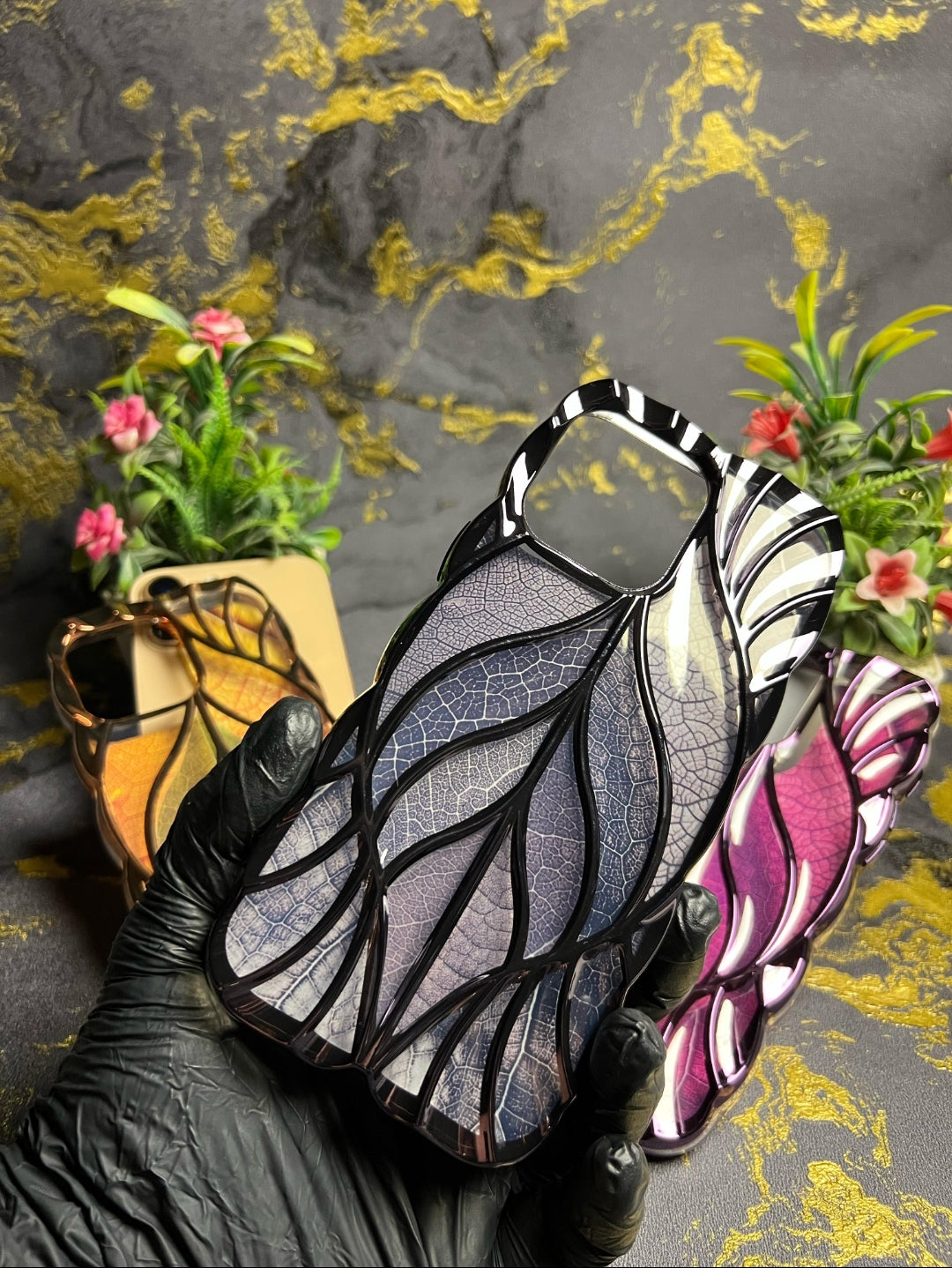 Luxury Geometric Leaf Case