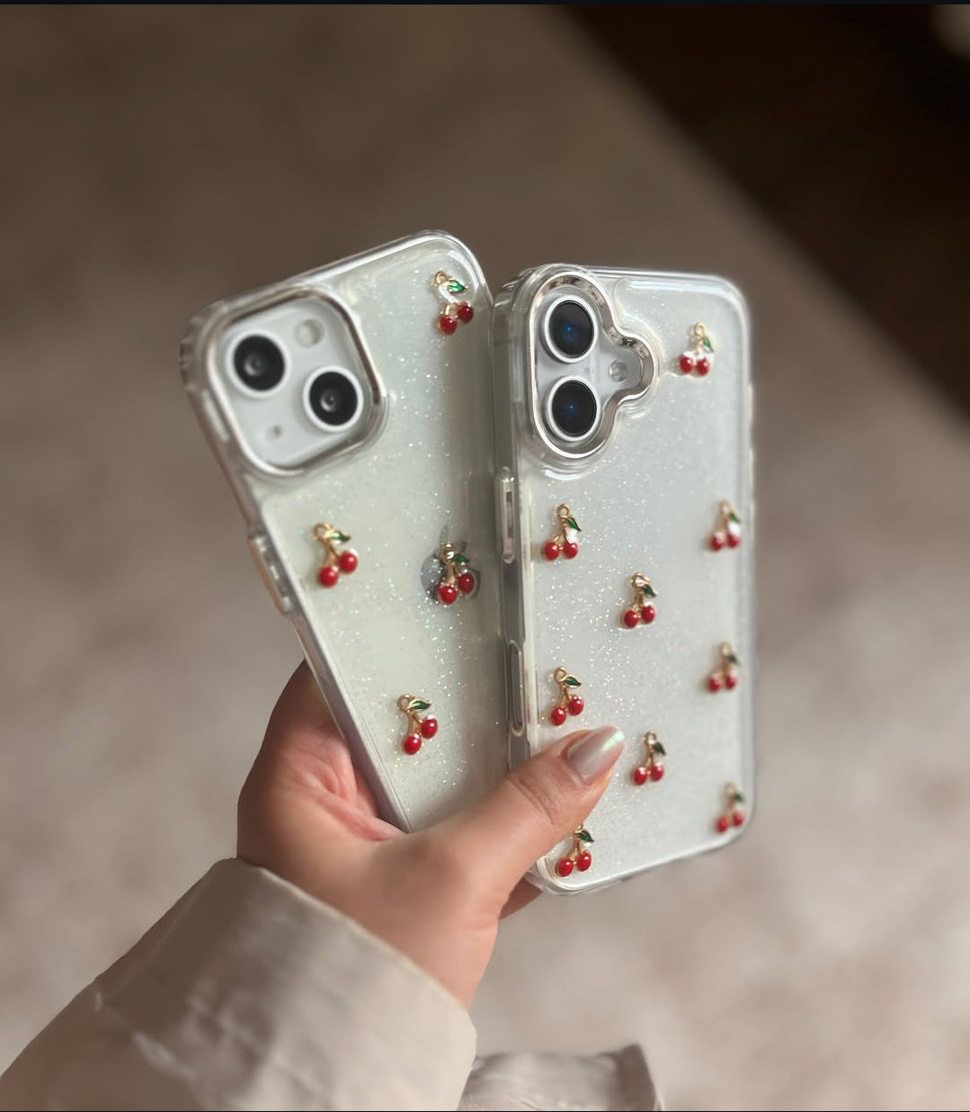 Cherry 🍒 Shimmer Glittery Case