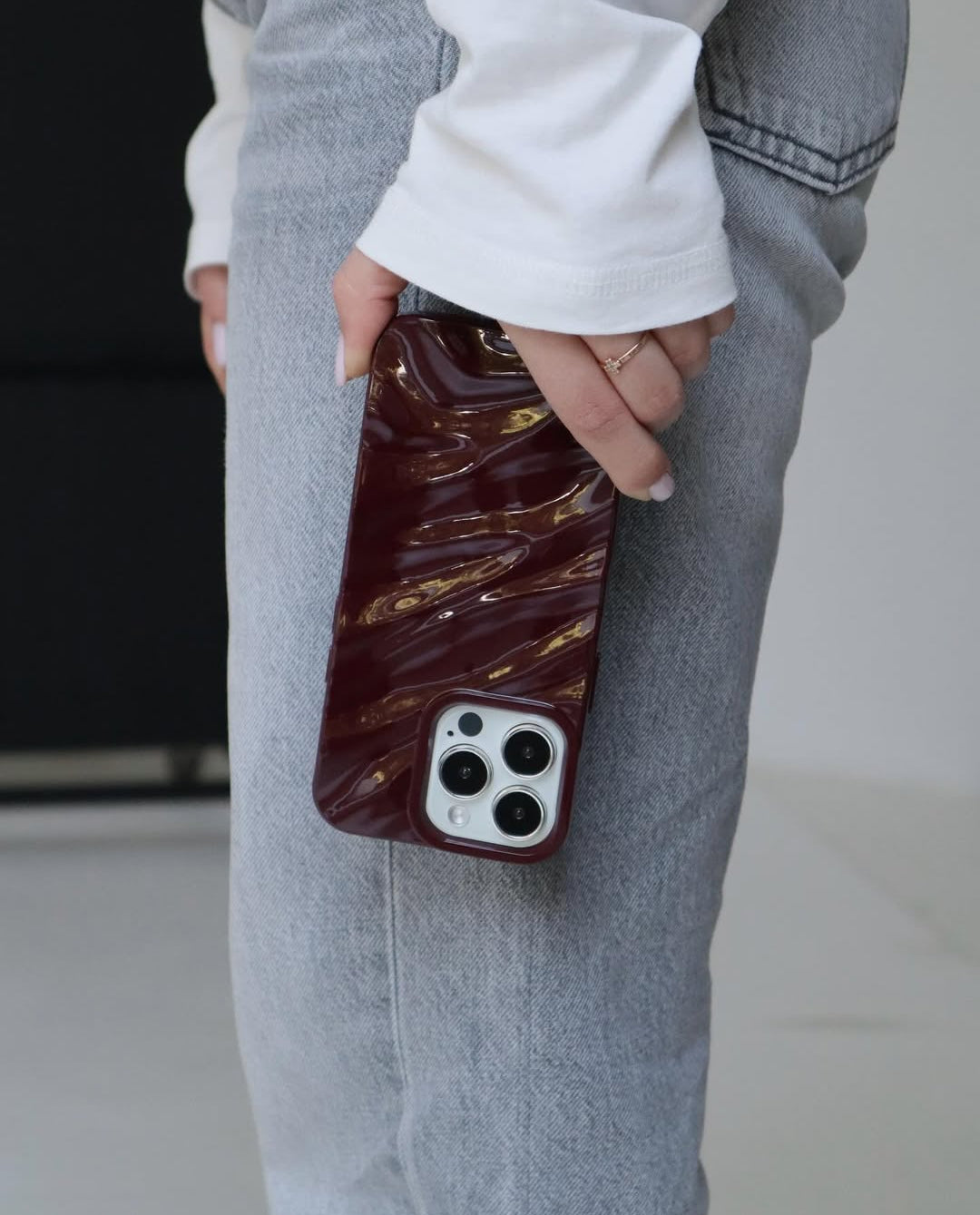 Cherry Burgundy Waves Phone Case Iphone 11 to 18 Pro Max