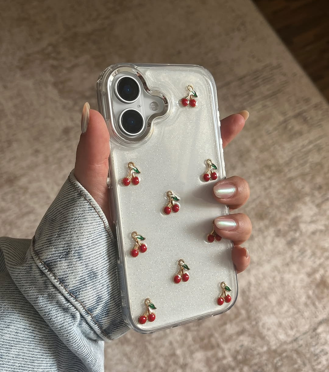 Cherry 🍒 Shimmer Glittery Case