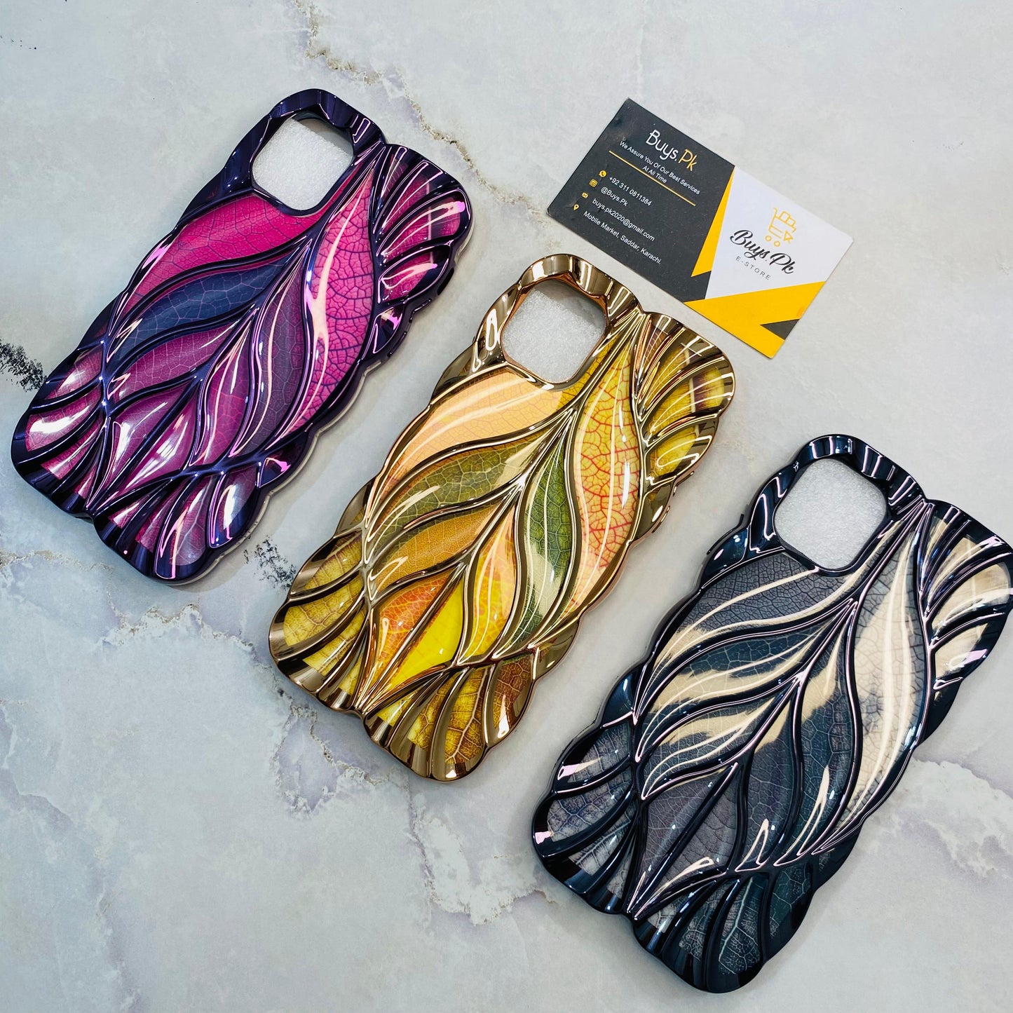 Luxury Geometric Leaf Case