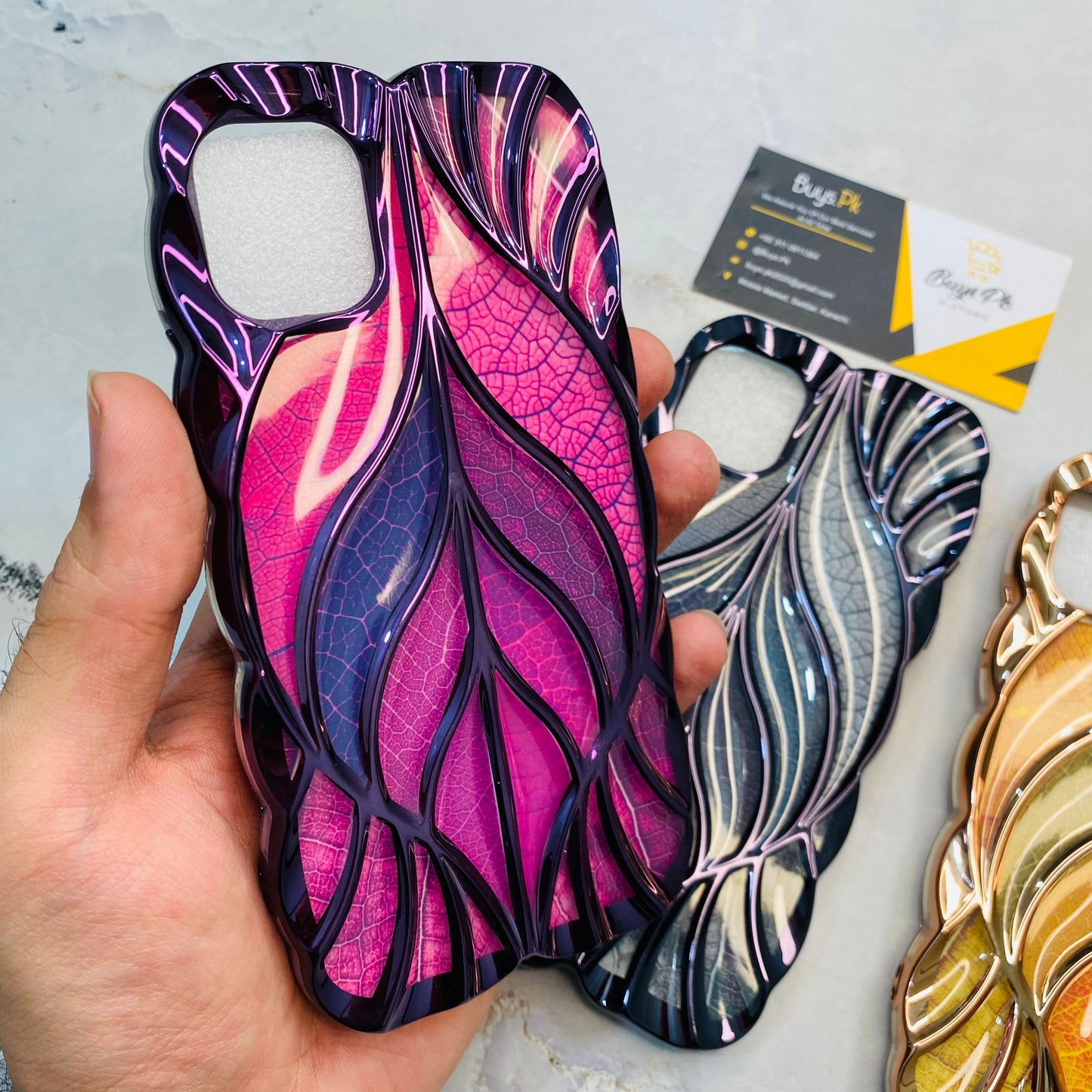 Luxury Geometric Leaf Case