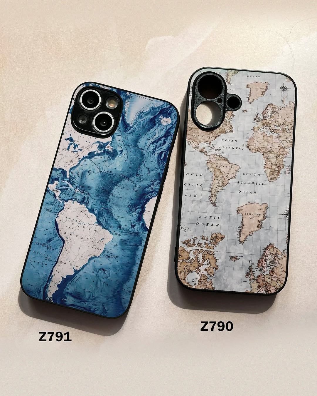 World Map Printed Glossy Cases