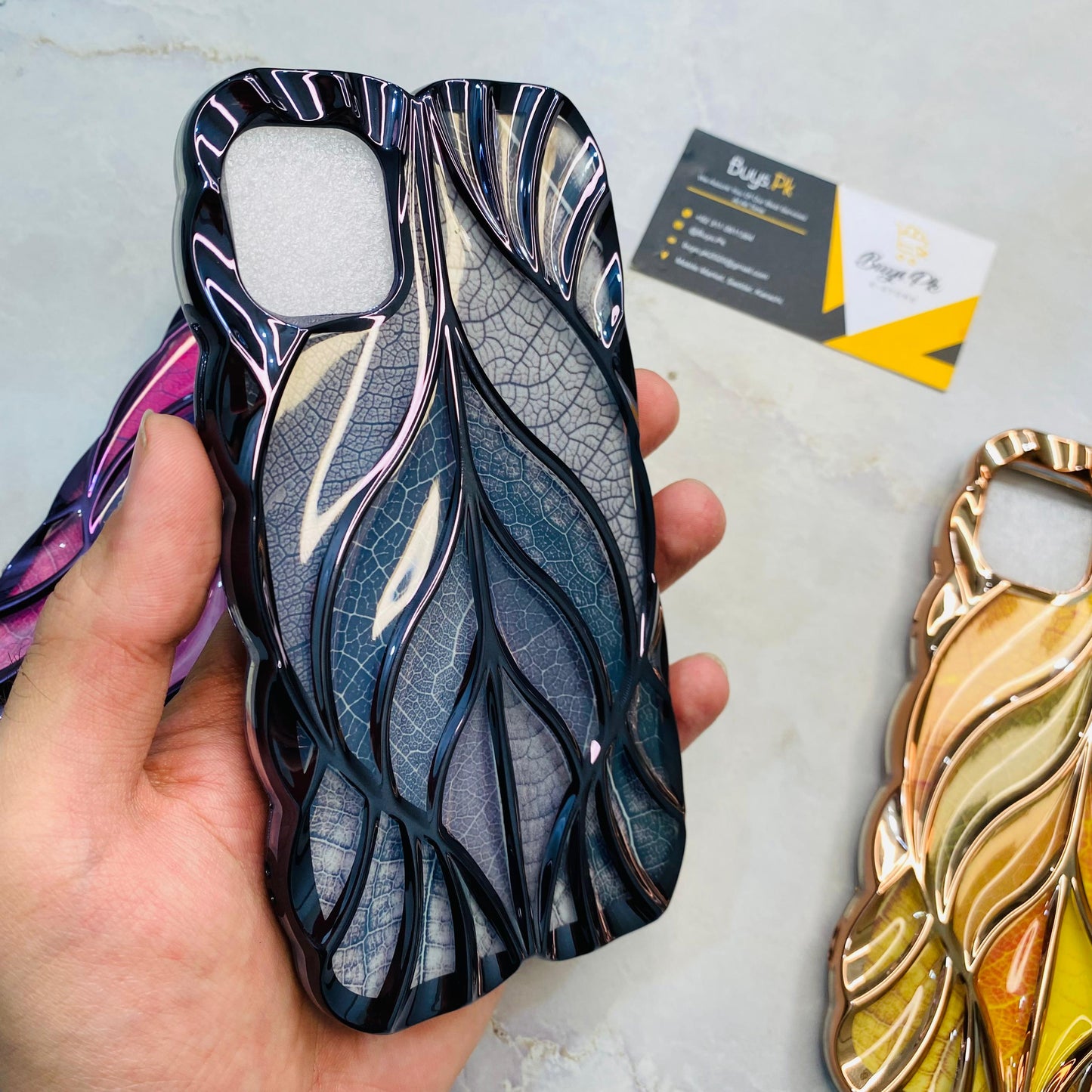 Luxury Geometric Leaf Case