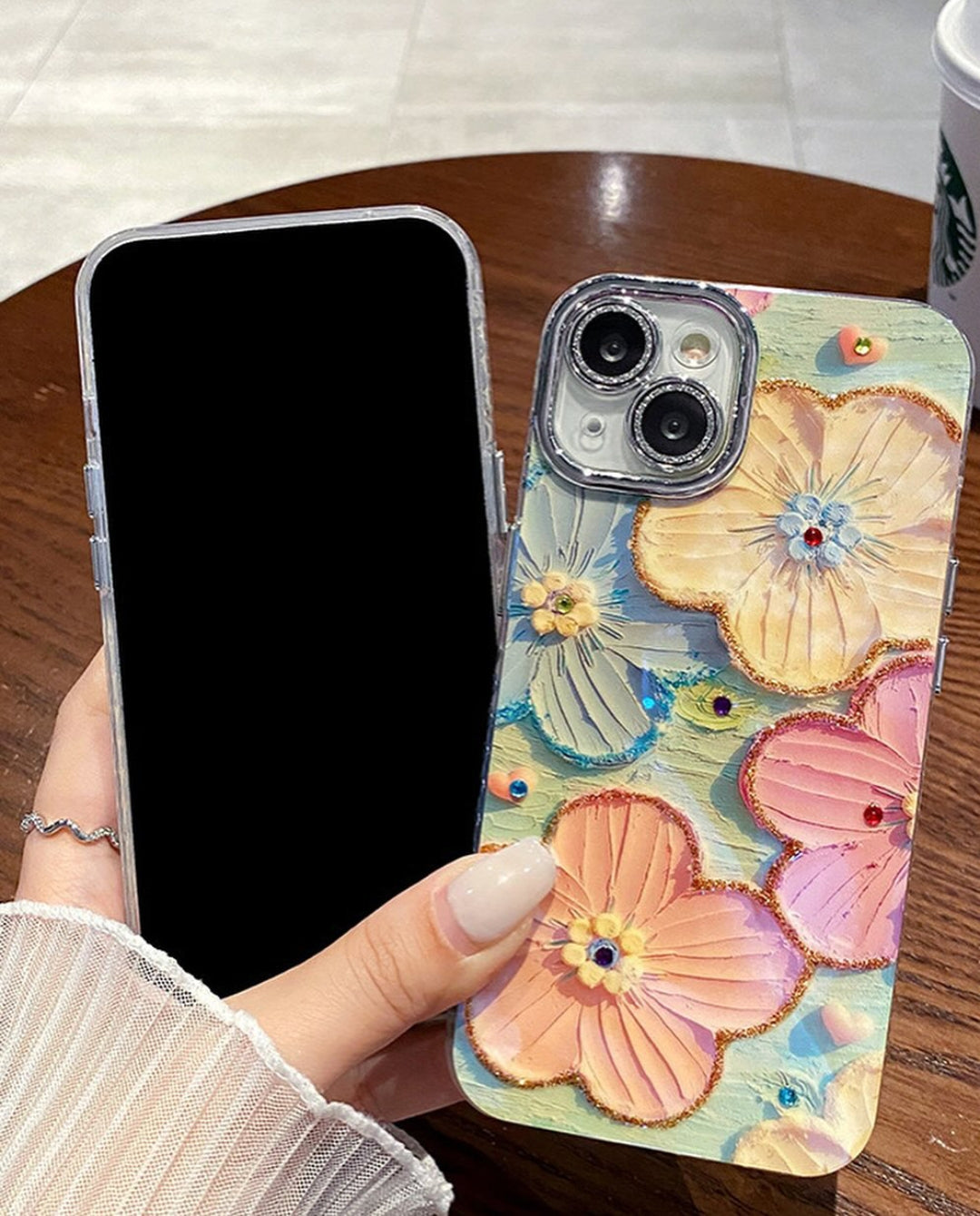 Blooms Floral iPhone Case w/ Crystal Lens Protector