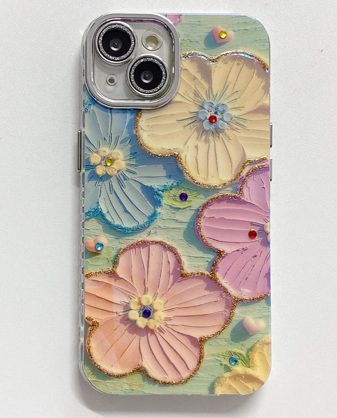 Blooms Floral iPhone Case w/ Crystal Lens Protector
