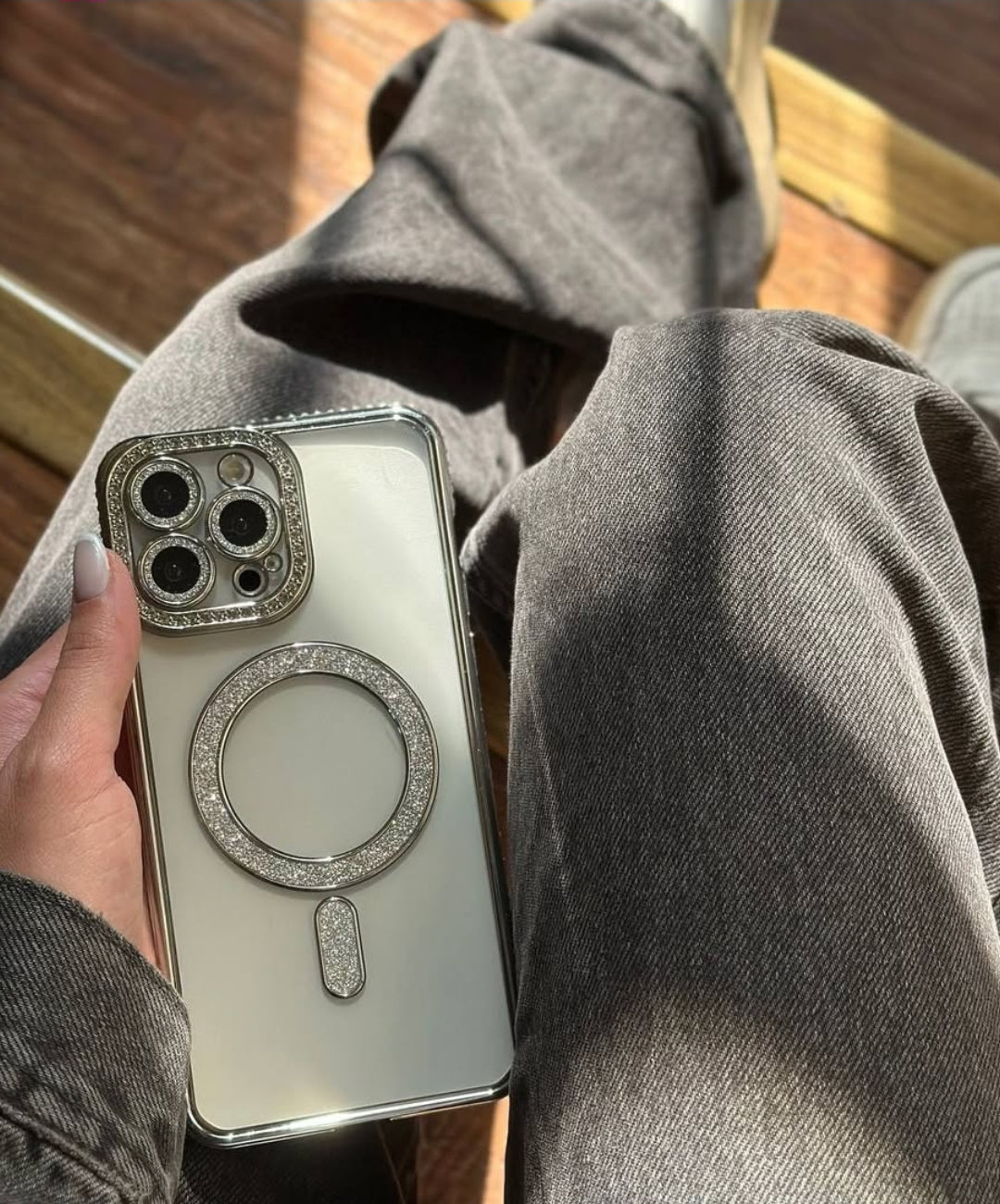 Diamon Stones Magsafe Case with Camera Coverd (New Arrivals)