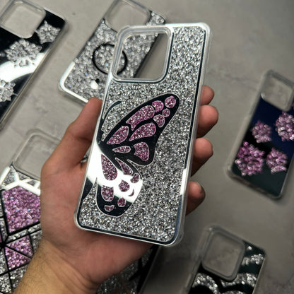 Butterfly Glitter Mirror Case