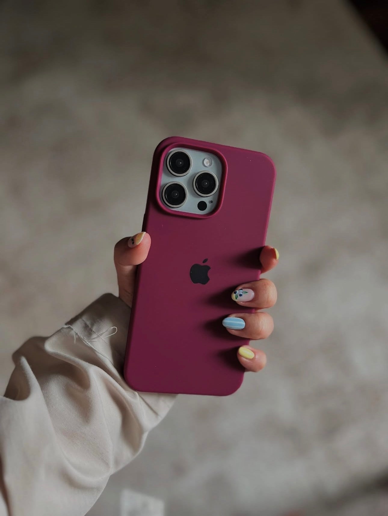 IPHONE PLUM/MAROON SILICONE CASE.