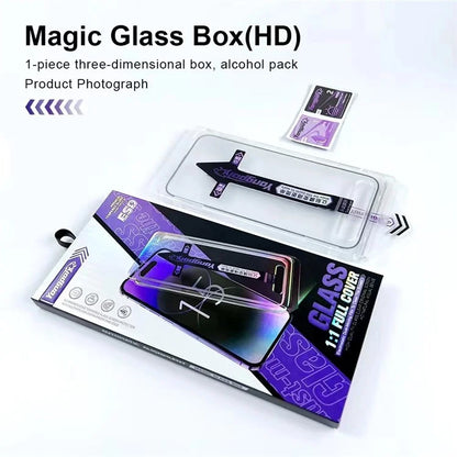 YONGPOLY For iPhone Models Only Tempered Glass Screen Protector Silk Printing Film with Dust-Proof Net