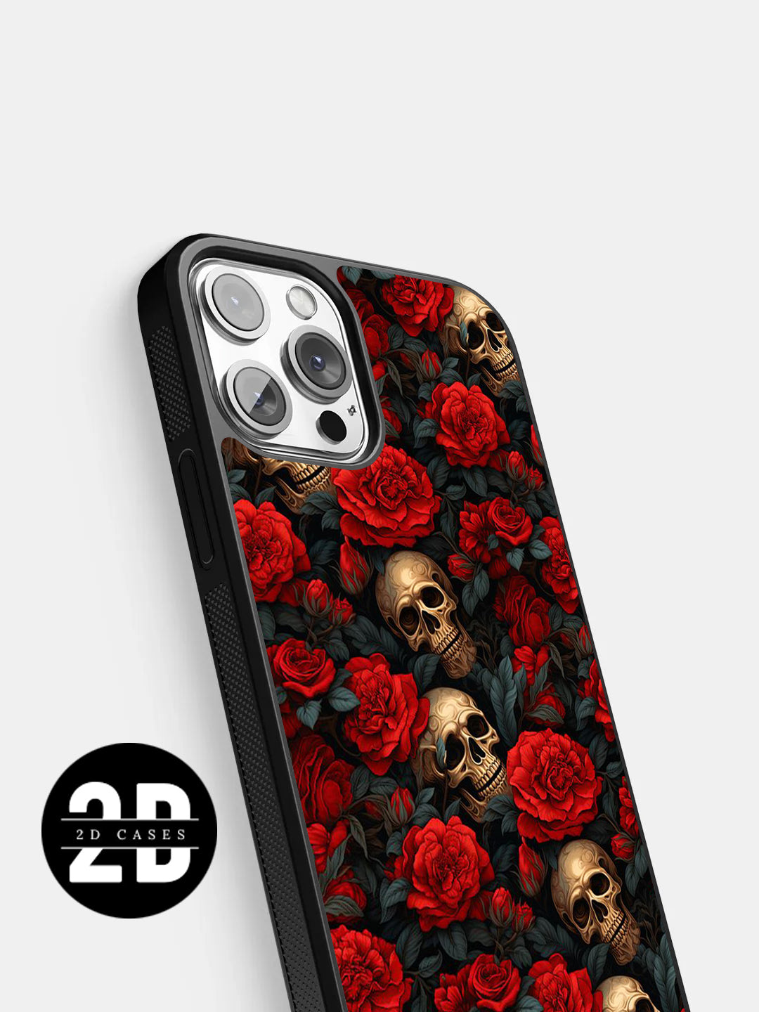 ROSE with Skull Print 2D Case