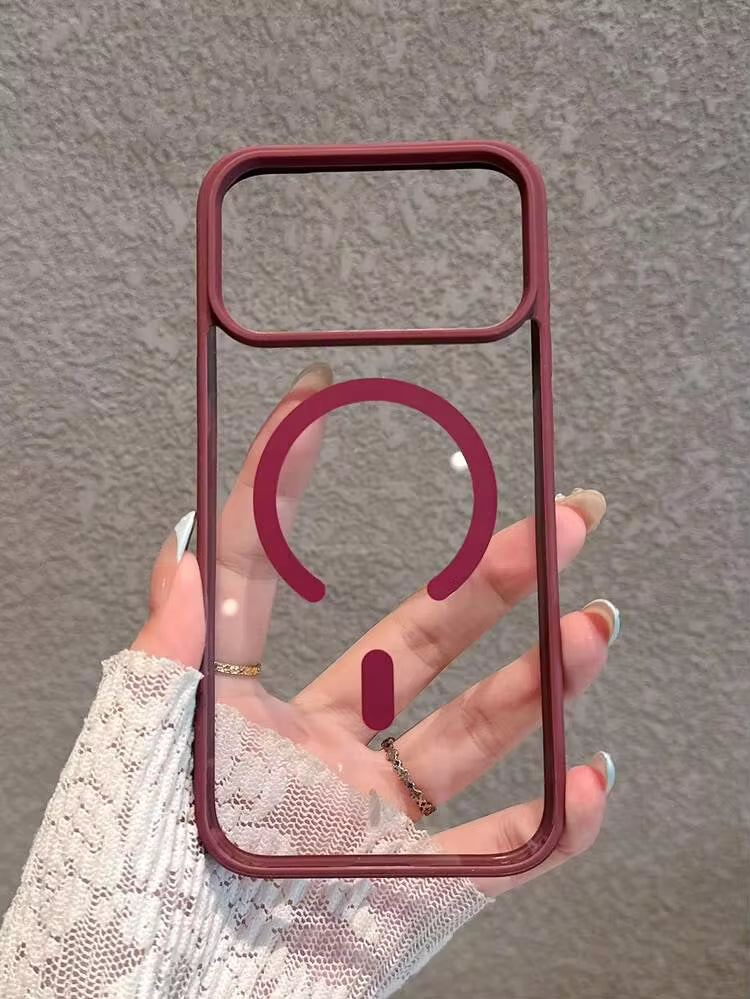 Airskin-Acrylic-Magsafe Case Burgundy & Blacier  (IPhone 17 Pro / 17 Pro Max / 18 Pro / 18 Pro Max)