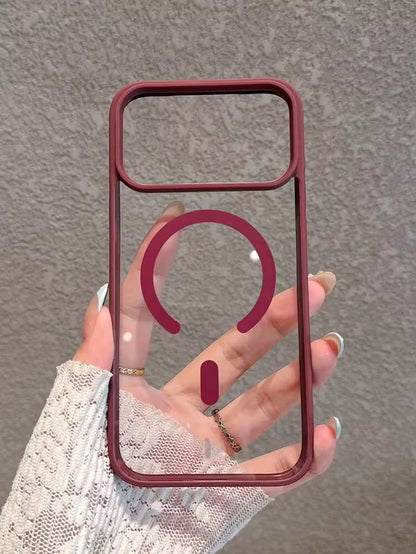 Airskin-Acrylic-Magsafe Case Burgundy & Blacier  (IPhone 17 Pro / 17 Pro Max / 18 Pro / 18 Pro Max)