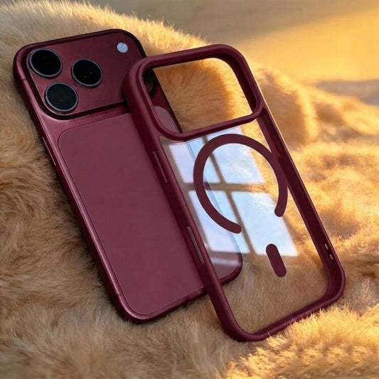 Airskin-Acrylic-Magsafe Case Burgundy & Blacier  (IPhone 17 Pro / 17 Pro Max / 18 Pro / 18 Pro Max)