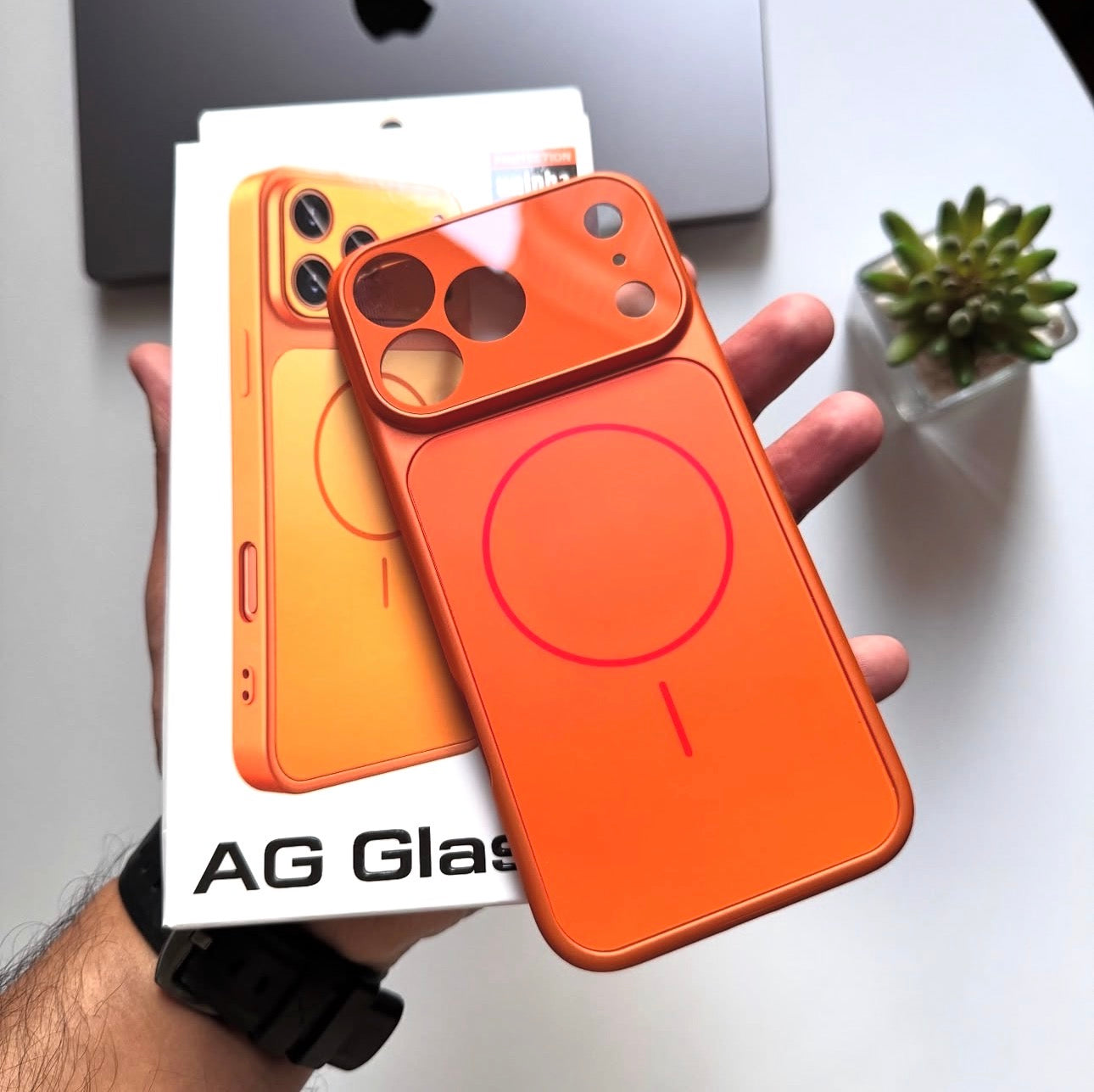 Original AG Glass Converter Case HIGH Quality Cosmic Orange & Black
