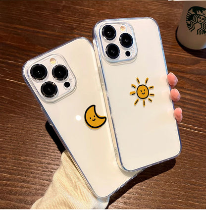 Moon & Sun Pair Semi Transparent Printed Cases