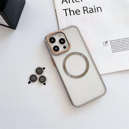 (SALE Product) Titanium Luxury Glass MagSafe Case + Camera Lens