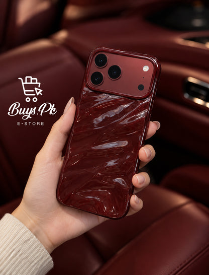 Cherry Burgundy Waves Phone Case Iphone 11 to 18 Pro Max